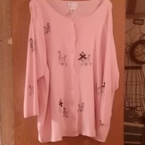 Pink poodle cardigan